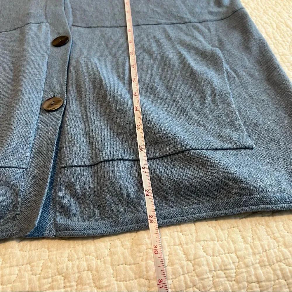 ✨ Pure Jill Women’s‎ Blue Cotton Cashmere Blend Cardigan Sweater Small